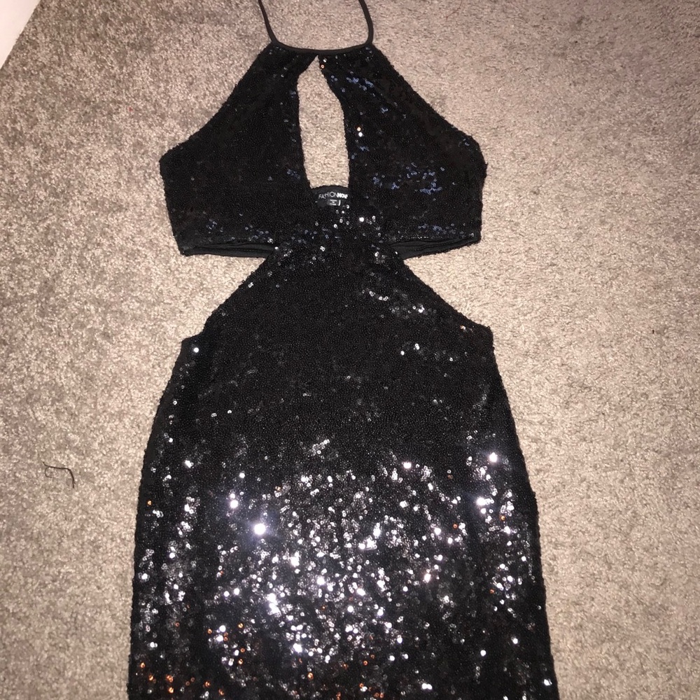 Sequins Black Mini Dress